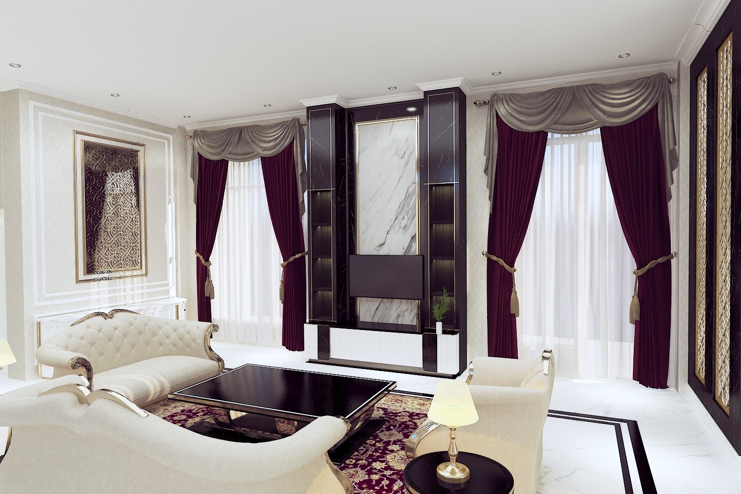 desain interior dan bangunan tema classic modern oleh GV Design Surabaya