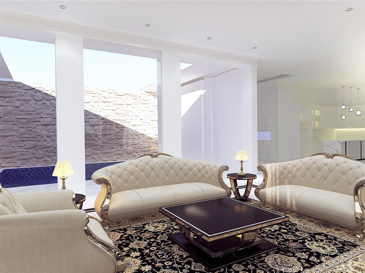 desain interior dan bangunan tema classic modern oleh GV Design Surabaya