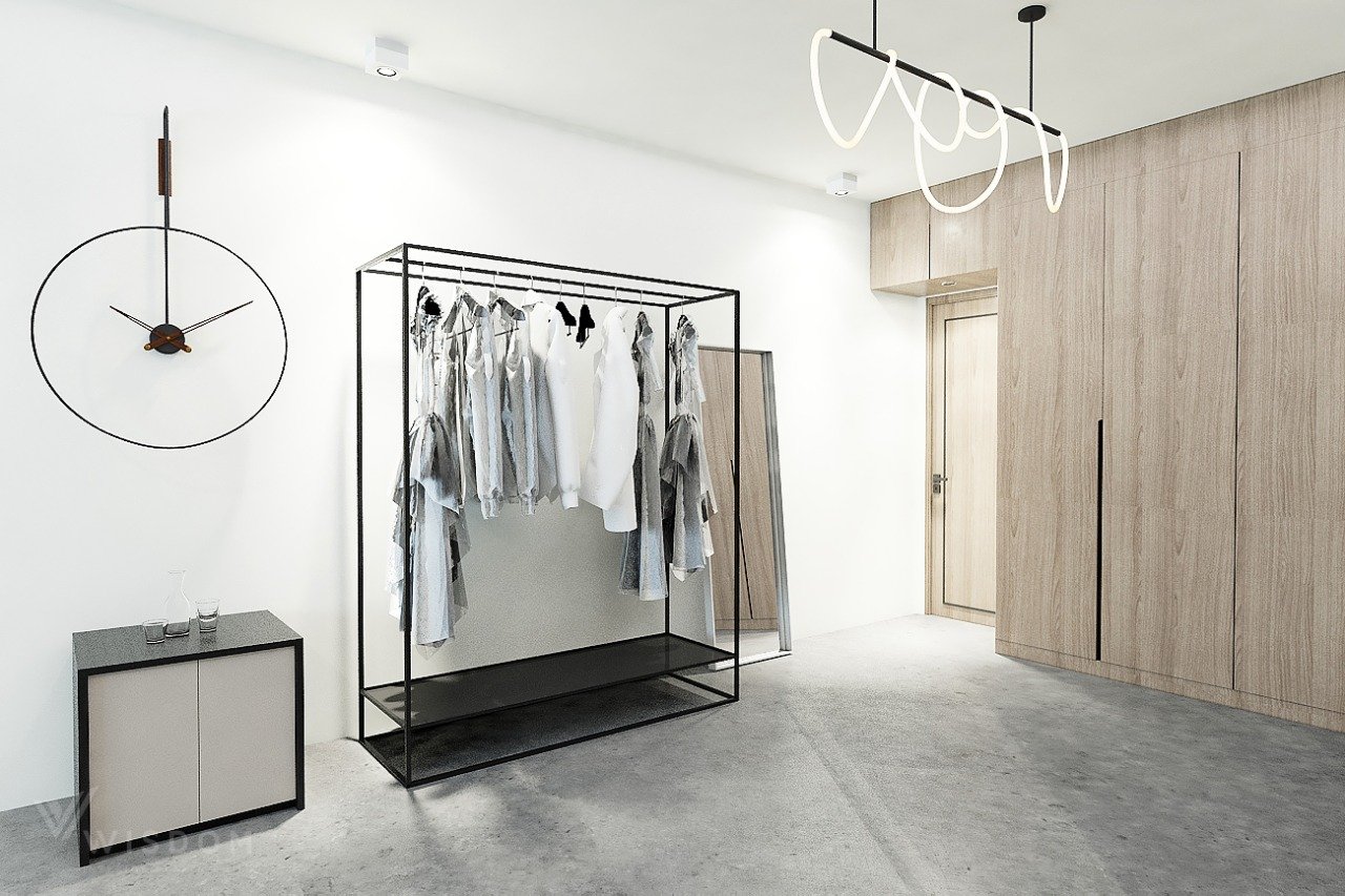 desain interior dan bangunan studio/wardrobe oleh GV Design Surabaya